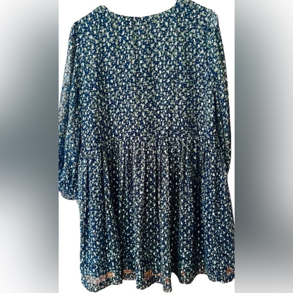 Urban Outfitters Olive Green, Black and Gold Long Sleeve Boho Dress - Med - Picture 7 of 9